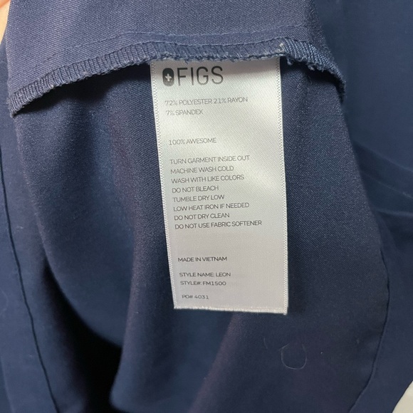 Figs Blue Short Sleeve Tees Scrub Top - Picture 4 of 5